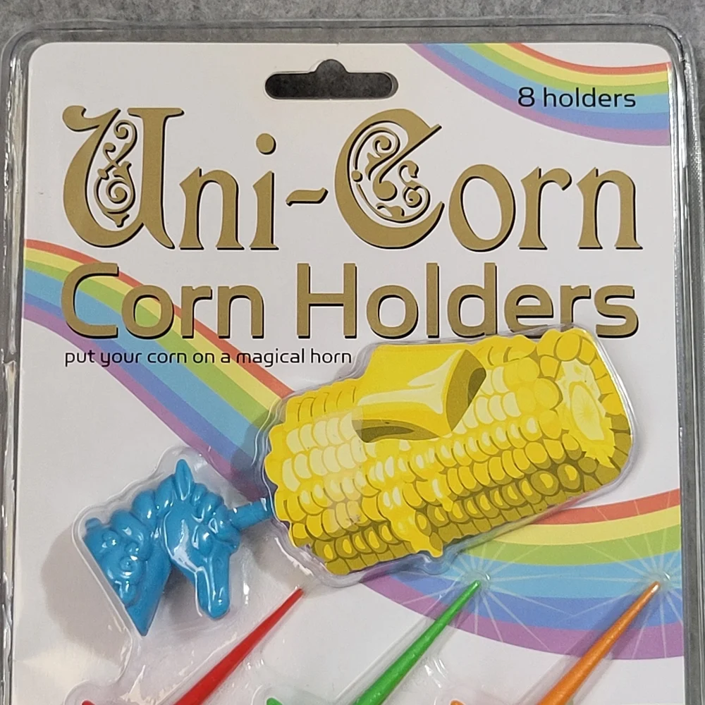 Gama-Go Unicorn Corn Holders Skewers Handles 8-Piece Set Cookout Barbecue NEW